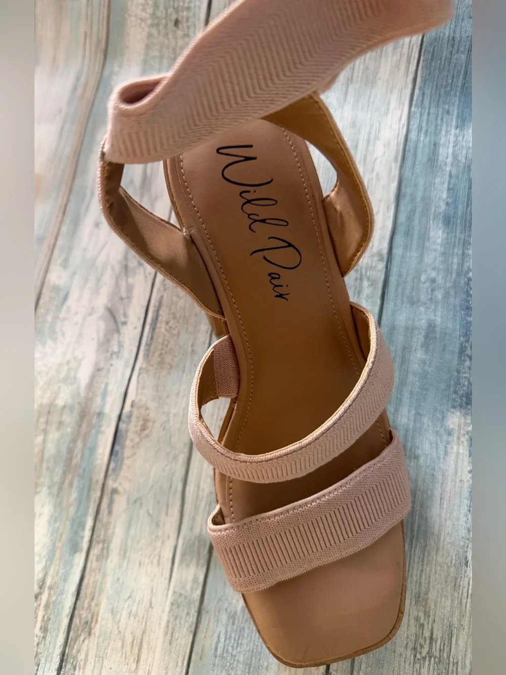 Wild Pair : NWOT Platform Block Heel Sandal in Nude